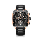 Alexandre Christie 6376MCBBRBA Rose Gold Black Chronograph Watch For Men