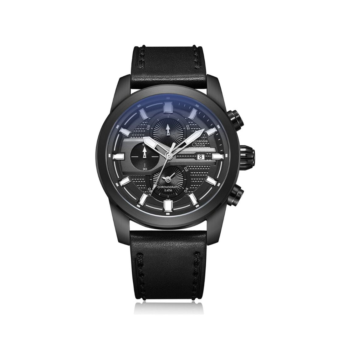 Alexandre Christie 6562MCLIPBA Slate Black Chronograph Watch For
