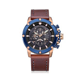 Alexandre Christie 6564MCLURBU Rose Gold Blue Chronograph Watch For Men