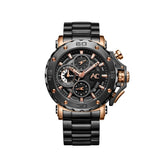 Alexandre Christie 9205MCBBRBA Rose Gold Black Chronograph Watch For Men