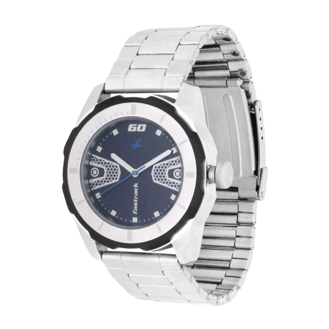 Fastrack 3099SM06 Quartz Analog Black Dial Stainless Steel Strap
