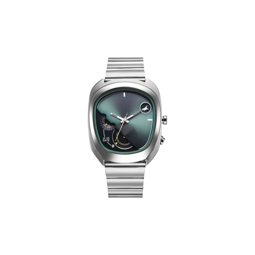 Fastrack UFO Quartz Multifunction Green Dial Silver Stainless