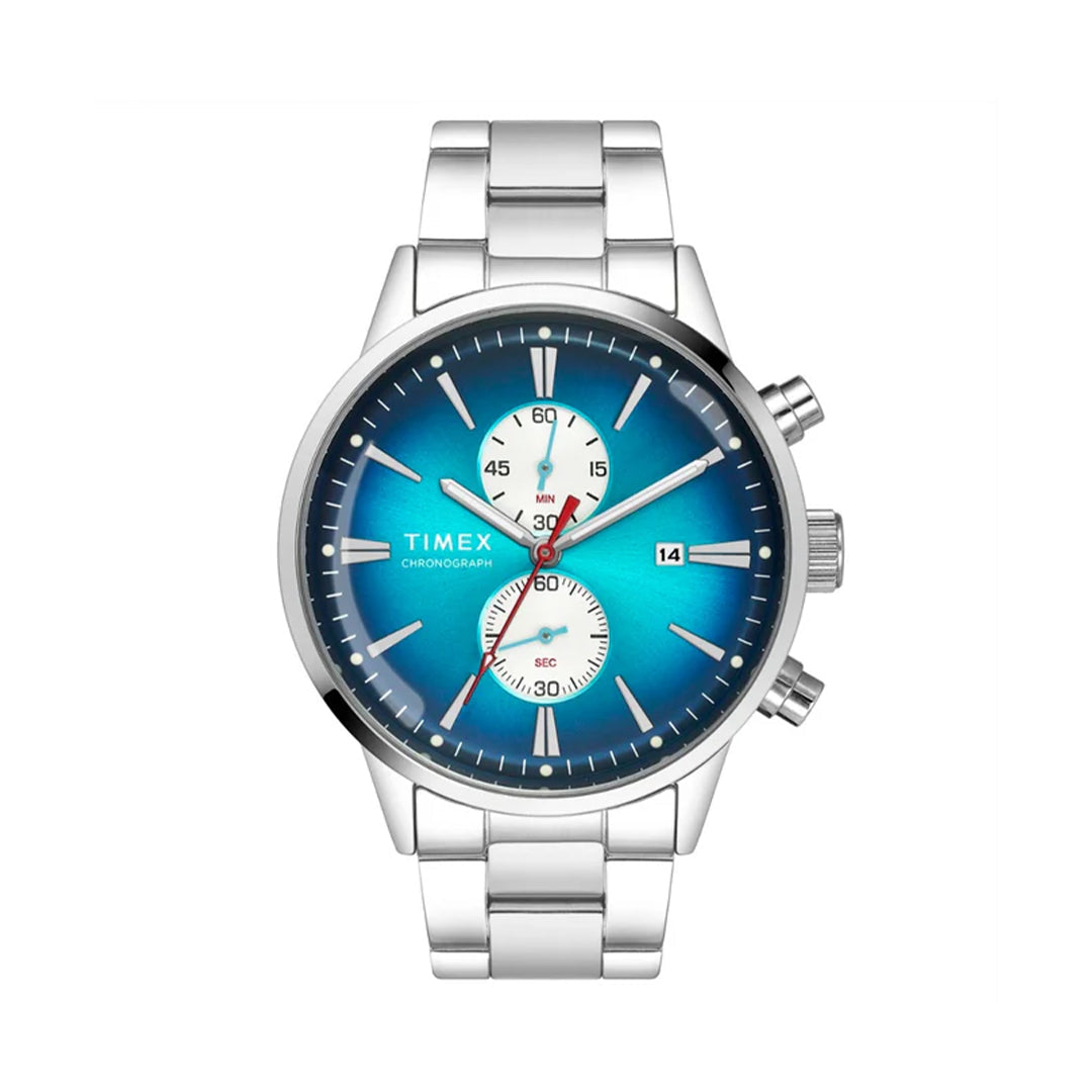 Timex Cosmic Awe Men Chronograph Round Dial Teal Watch TWEG19931 TheKronoswatch