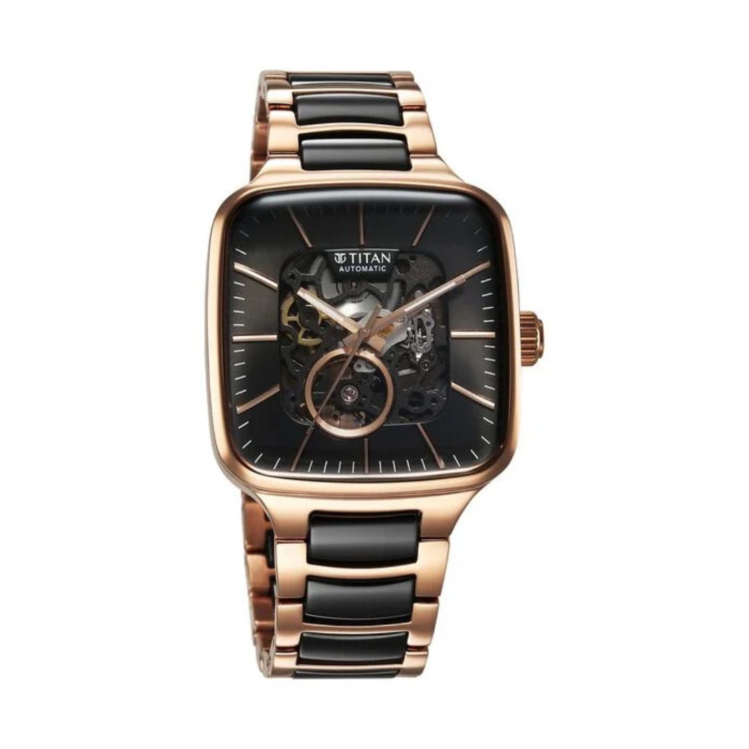 Titan automatic watch rose gold hotsell