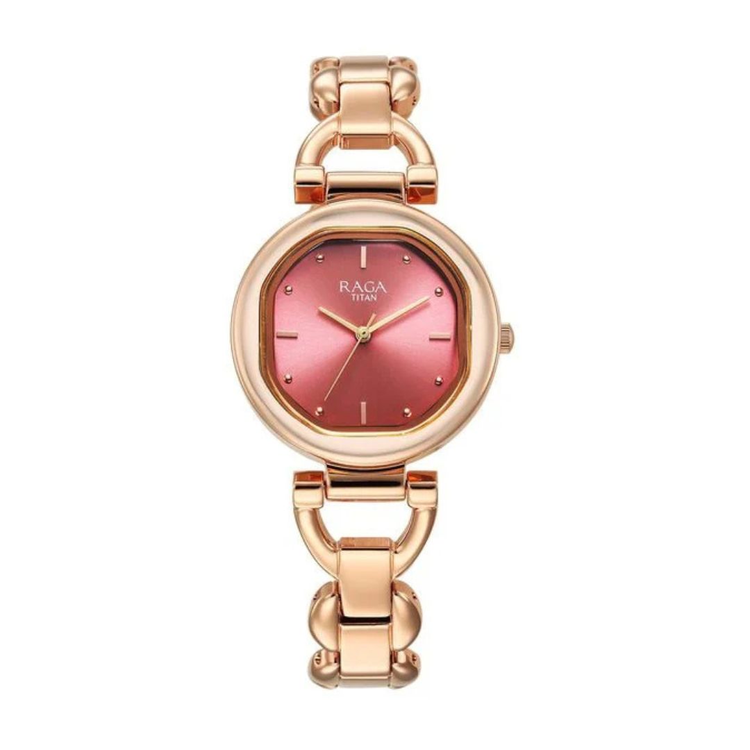 Titan pink dial watch sale