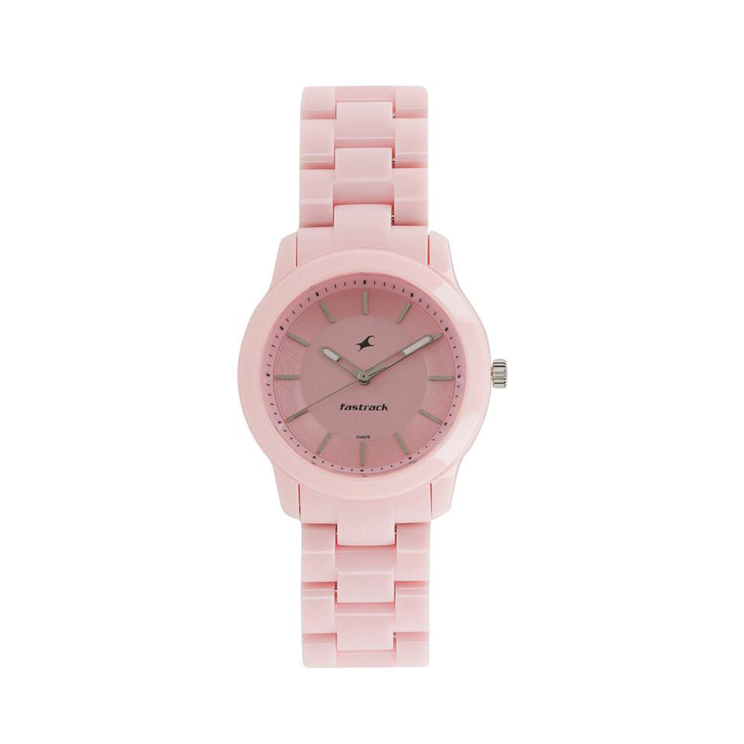 Fastrack 68006PP04 Trendies Quartz Analog Pink Dial Plastic Strap Watch for Girls
