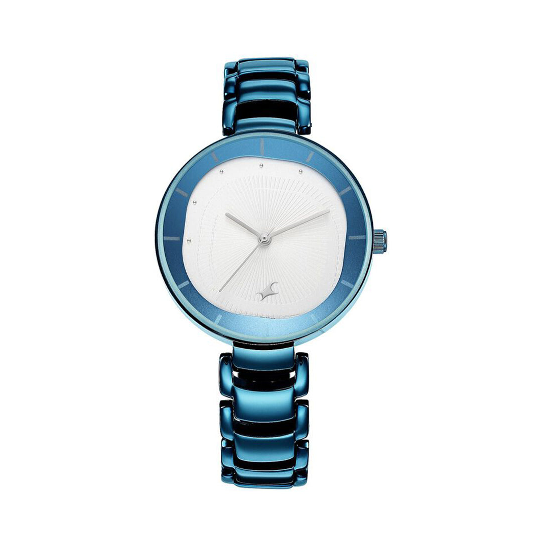 Fastrack 6270QM01 Style Up Quartz Analog Silver Dial Metal Strap Watch for Girls