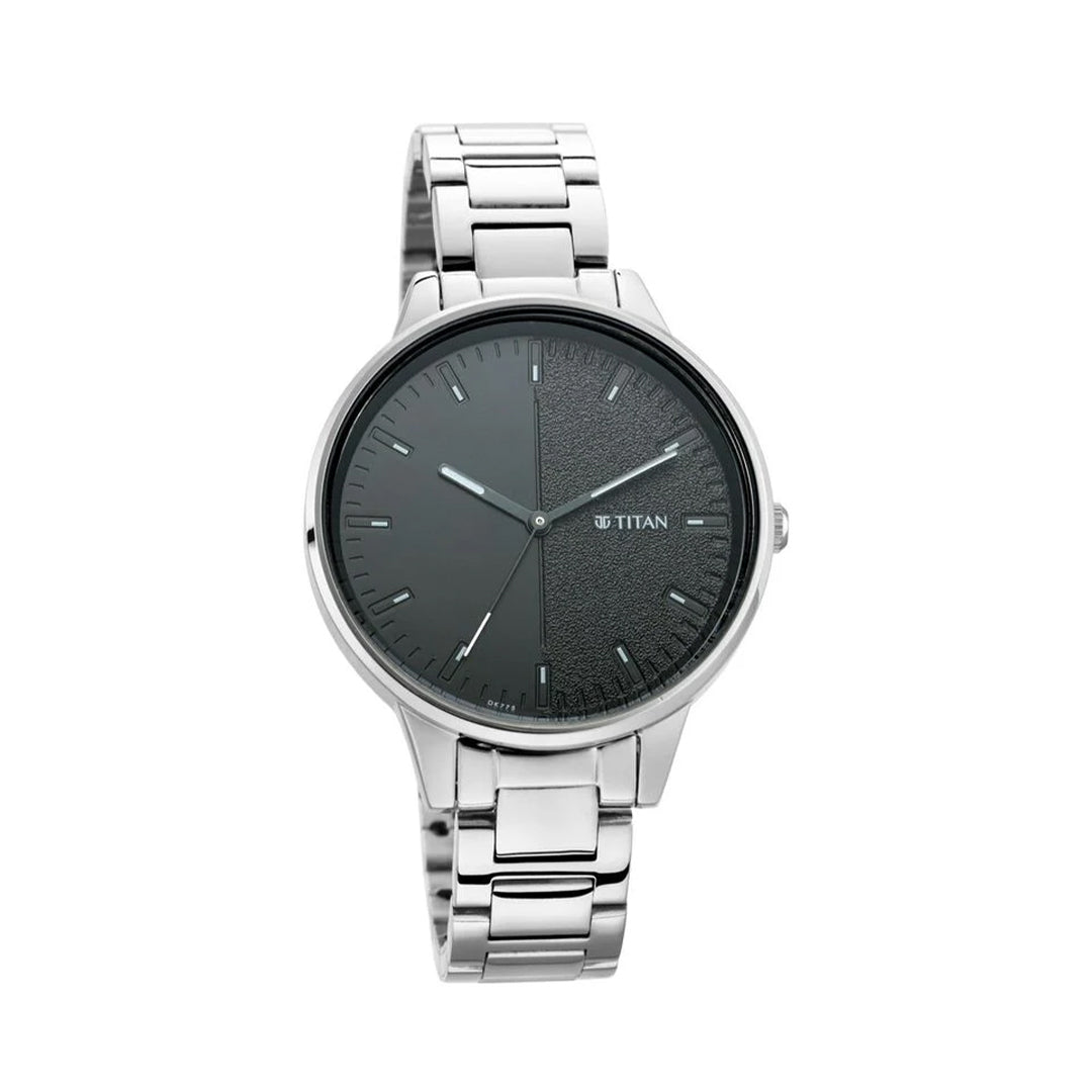Titan 2648SM02 Women's Precision Simplicity Watch Black Gradient Dial with Metal Strap