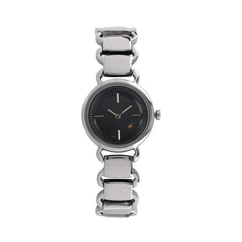 Fastrack 6117SM01 Quartz Analog Black Dial Metal Strap Watch for Girls
