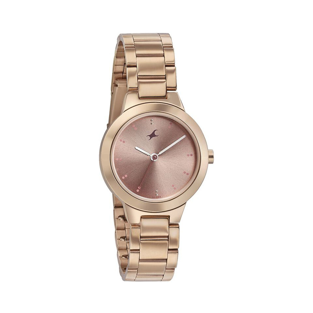 Fastrack 6150WM01 Pulse Quartz Analog Pink Dial Stainless Steel Strap Watch for Girls