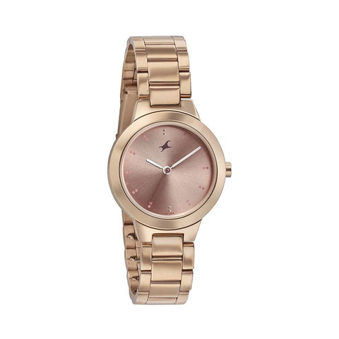 Fastrack 6150WM01 Pulse Quartz Analog Pink Dial Stainless Steel Strap Watch for Girls