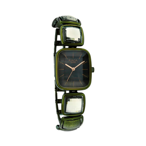 Titan 95136QM01 Raga Moments of Joy Green Mother-of-Pearl Dial Analog Watch for Women