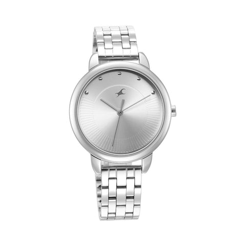 Fastrack 6282SM01 Stunners Quartz Analog Silver Dial Metal Strap Watch for Girls