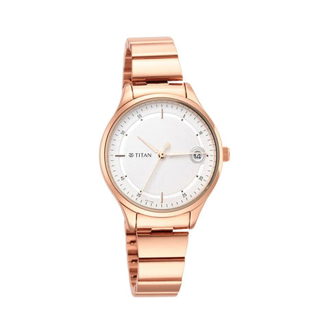 Titan 2649WM01 Workwear Silver Dial Women Watch With Stainless Steel Strap
