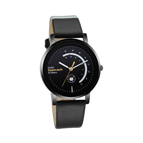 Fastrack 6172NL01 Wear Your Look Quartz Analog with Day and Date Black Dial Leather Strap Watch for Girls