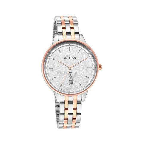 Titan 2648KM01 Women's Precision Simplicity Watch Grey Gradient Dial with Stainless Steel Strap