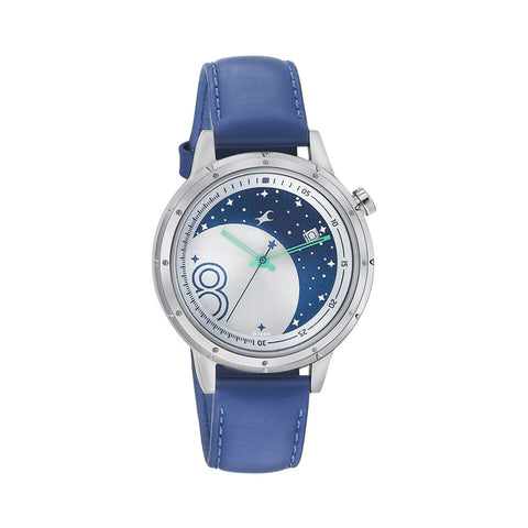 Fastrack 6194SL01 Space Rover Quartz Analog with Date Silver Dial Leather Strap Watch for Girls