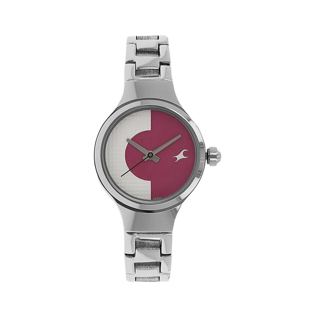 Fastrack 6134SM02 Quartz Analog Bicolour Dial Metal Strap Watch for Girls