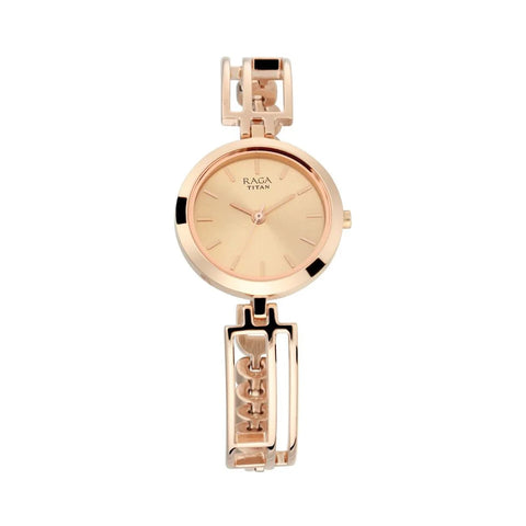 Titan 2622WM01 Raga Viva Rose Gold Metal Analog Strap Watch for Women