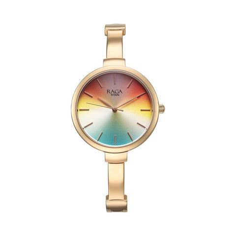 Titan 95273WM01 Raga Showstopper Quartz Analog Multicoloured Dial Metal Strap Watch for Women
