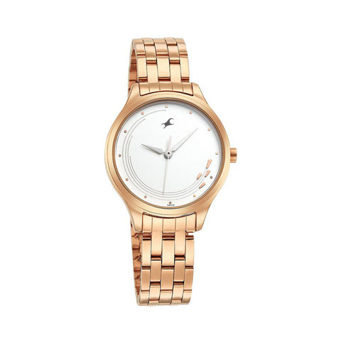 Fastrack 6248WM02 Stunners Quartz Analog White Dial Stainless Steel Strap Watch for Girls