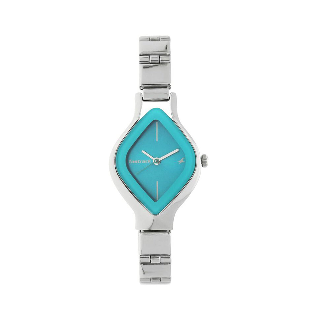 Fastrack 6109SM03 Quartz Analog Blue Dial Stainless Steel Strap Watch for Girls
