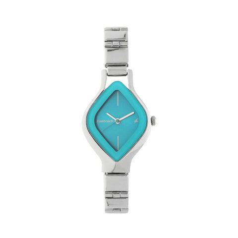 Fastrack 6109SM03 Quartz Analog Blue Dial Stainless Steel Strap Watch for Girls