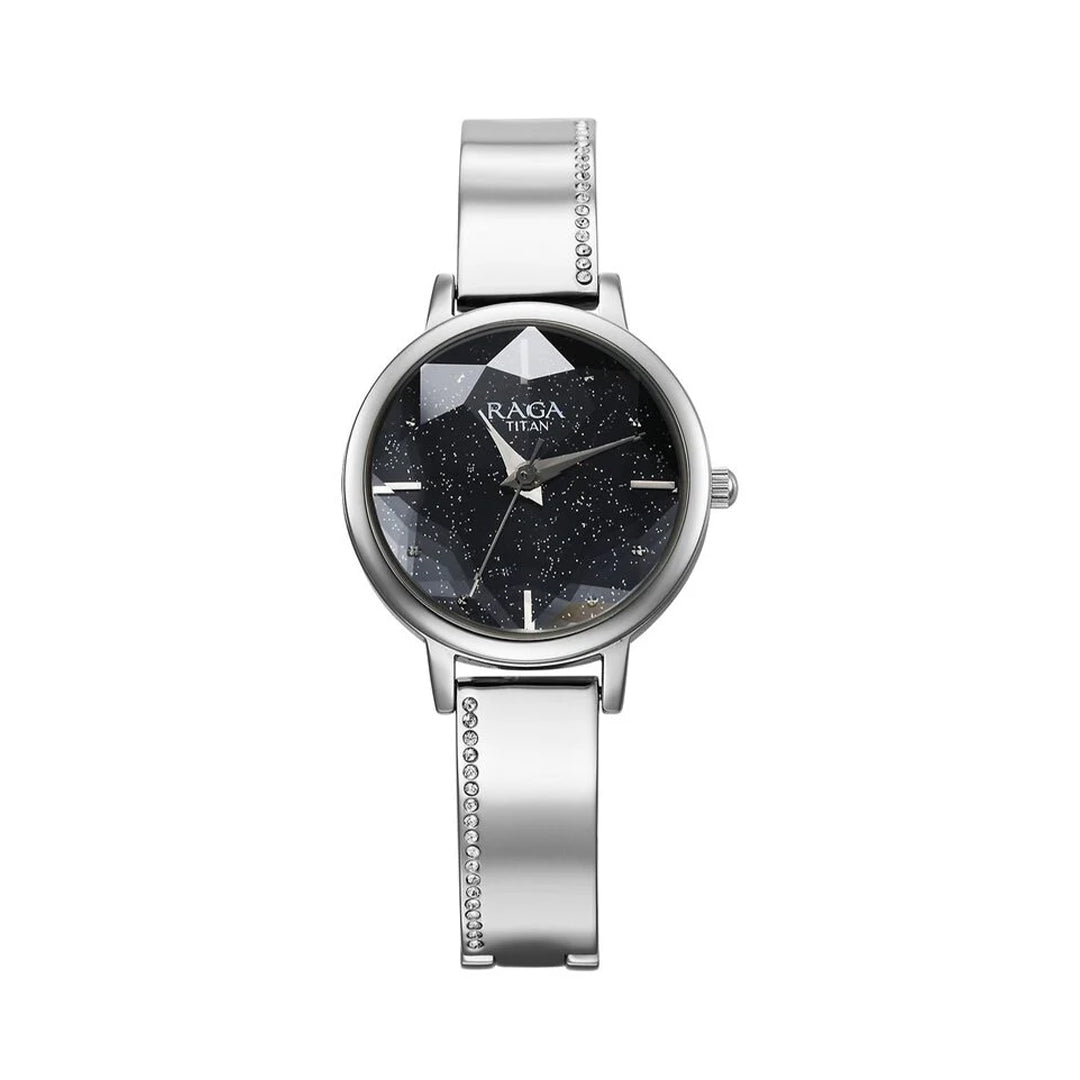 Titan 95267SM01 Raga Showstopper Quartz Analog Blue Dial Metal Strap Watch for Women