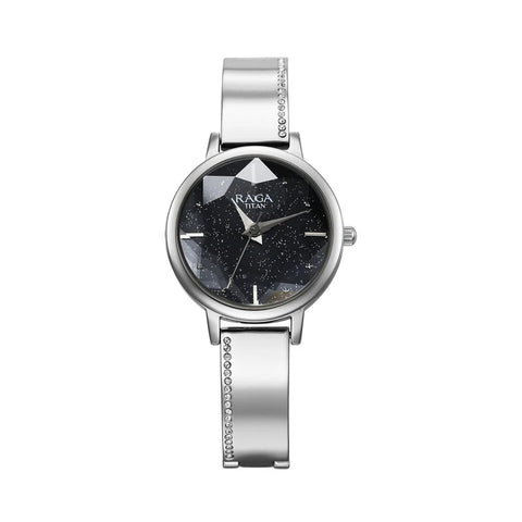 Titan 95267SM01 Raga Showstopper Quartz Analog Blue Dial Metal Strap Watch for Women
