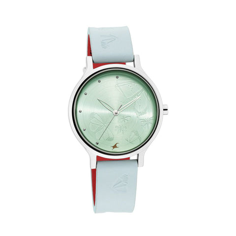 Fastrack 6189SL02 I Love Me Quartz Analog Blue Dial Leather Strap Watch for Girls