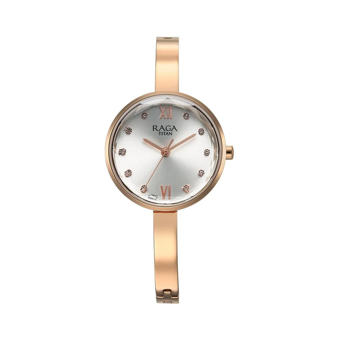 Titan 95271WM02 Raga Showstopper Quartz Analog Silver Dial Metal Strap Watch for Women