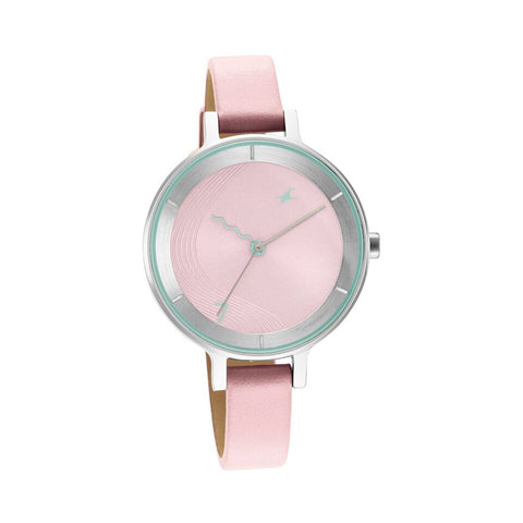 Fastrack 6266SL01 Stunners Quartz Analog Pink Dial Leather Strap Watch for Girls