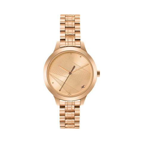 Fastrack 6267WM01 Stunners Quartz Analog Rose Gold dial Stainless Steel Strap Watch for Girls
