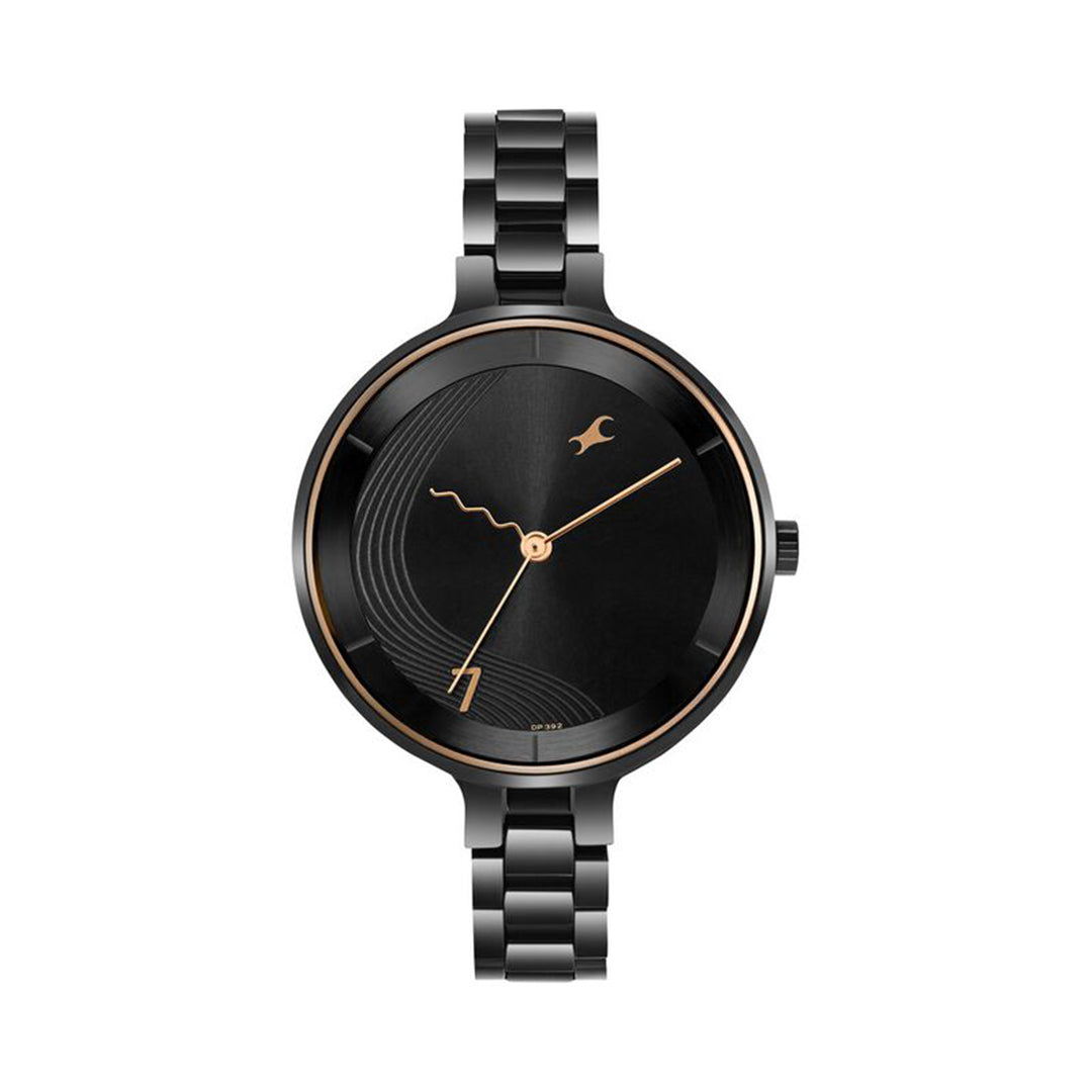 Fastrack 6265NM02 Stunners Quartz Analog Black dial Stainless Steel Strap Watch for Girls
