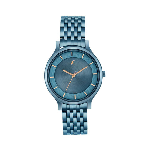 Fastrack 6292QM02 Crush Quartz Analog Blue Dial Stainless Steel Strap Watch for Girls
