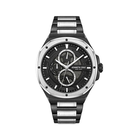 Kenneth Cole Multifunction Black Dial Stainless Steel Strap Watch For Men KCWGK0047203MN