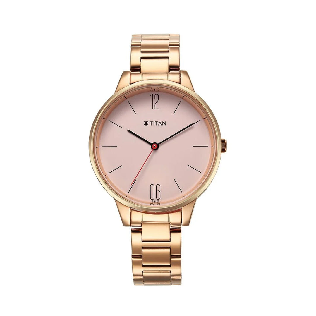 TITAN 2648WM04 Quartz Analog Rose Gold Dial Watch for Women