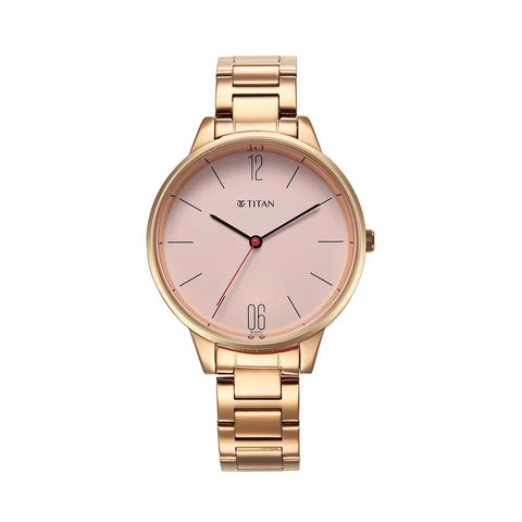 TITAN 2648WM04 Quartz Analog Rose Gold Dial Watch for Women