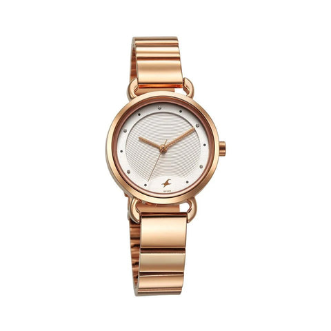 Fastrack 6221WM02 Animal Print Quartz Analog Bicolour Dial Stainless Steel Strap Watch for Girls