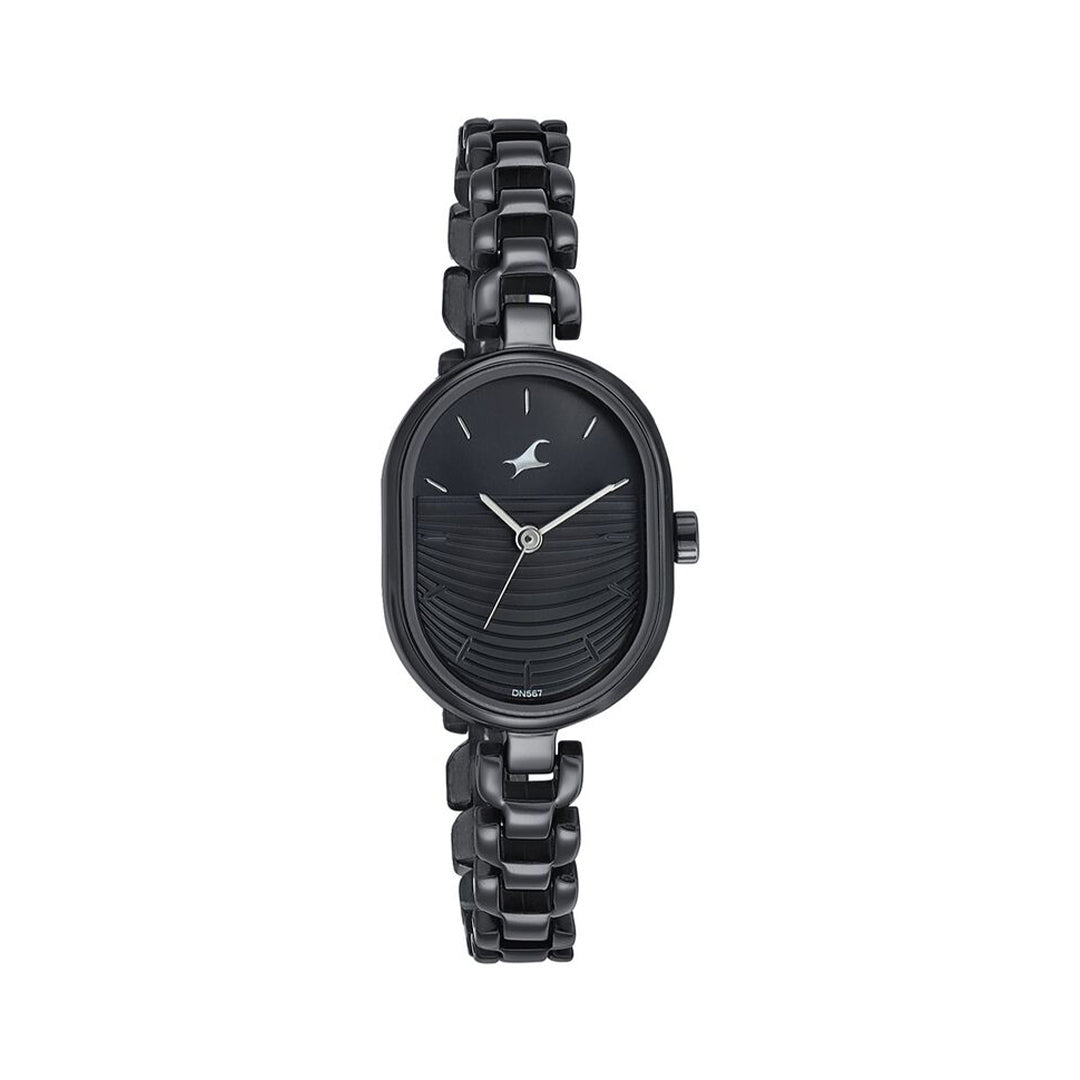 Fastrack 6258NM01 Style Up Black Dial Metal Strap Watch for Girls