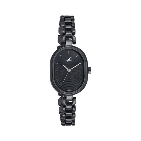 Fastrack 6258NM01 Style Up Black Dial Metal Strap Watch for Girls