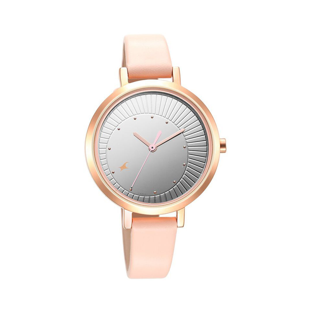 Fastrack 6230WL02 Style Up Silver Dial Leather Strap Watch for Girls