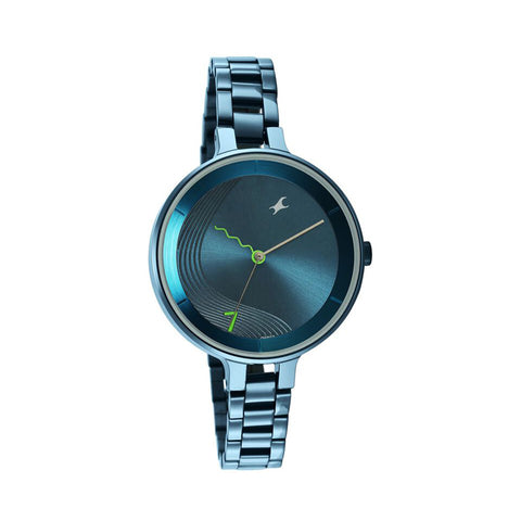 Fastrack 6265QM01 Stunners Quartz Analog Blue Dial Metal Strap Watch for Girls