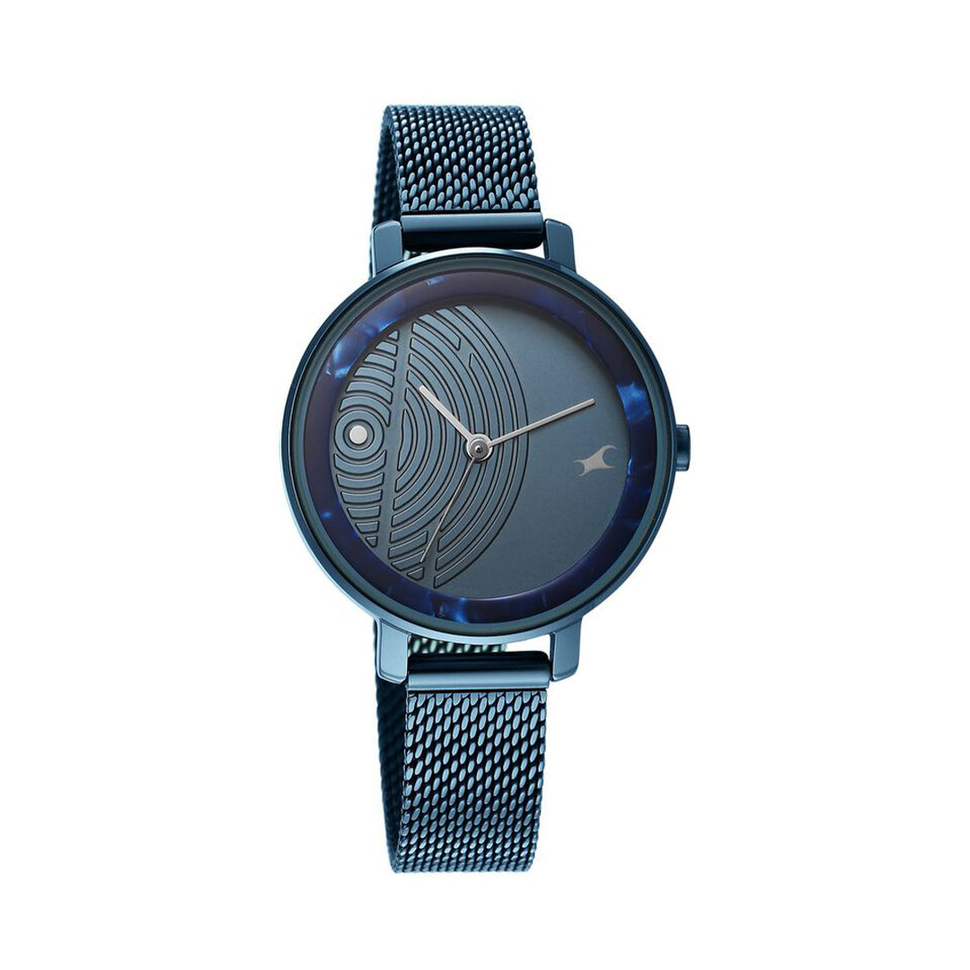 Fastrack 6278QM01 Younique Quartz Analog Blue Dial Stainless Steel Strap Watch for Girls