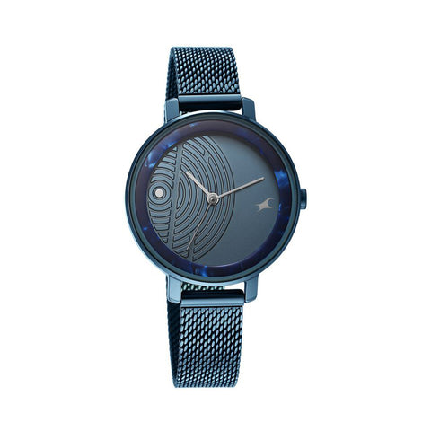 Fastrack 6278QM01 Younique Quartz Analog Blue Dial Stainless Steel Strap Watch for Girls