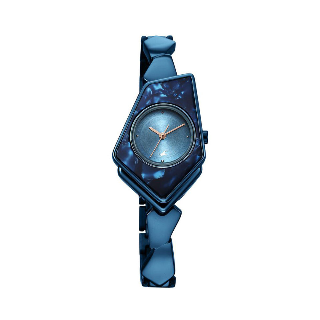 Fastrack 6279QM01 Younique Quartz Analog Blue Dial Metal Strap Watch for Girls