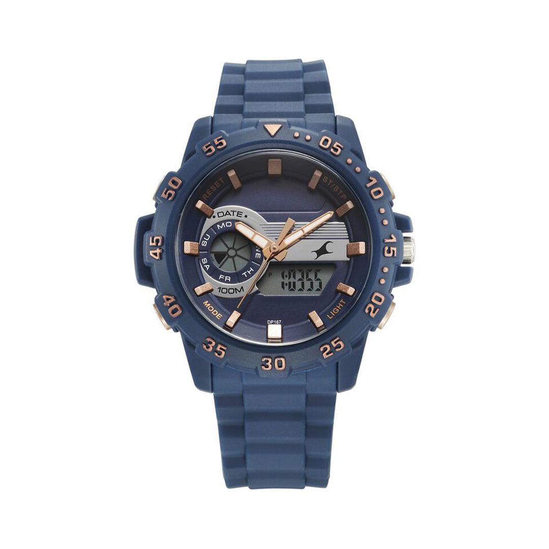 Fastrack 68029PP03 Street line Quartz Analog Digital Blue Dial Silicone Strap Watch for Girls
