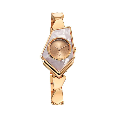 Fastrack 6279WM01 Younique Quartz Analog Rose Gold Dial Metal Strap Watch for Girls