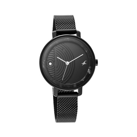 Fastrack 6278NM01 Younique Quartz Analog Black Dial Stainless Steel Strap Watch for Girls