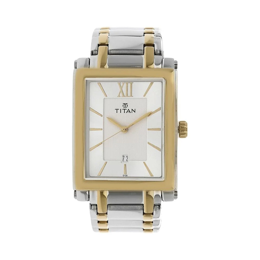 TITAN 9327BM01 Regalia White Dial Analog with Date Stainless Steel Strap watch for Men